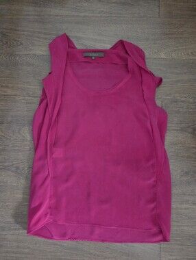 Silk Space Style Concept Fuchsia Sleeveless Blouse